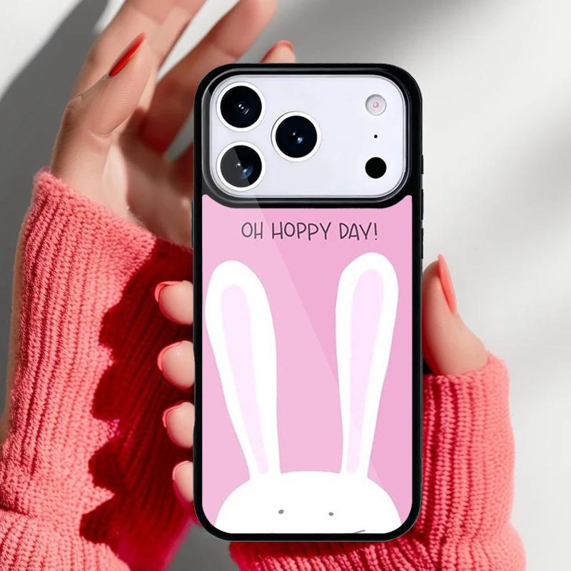 Bunny Rabbit Ears soft Phone Case for iPhone 17 16 15 14 13 Pro Max Back Cover for 12 11 Pro Coque