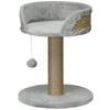 Small Cat Tree, 49 Cm, with Play Ball, Lying Area, Climbing Tree for Cats Up To 4 Kg, Cat Furniture, Jute Grey