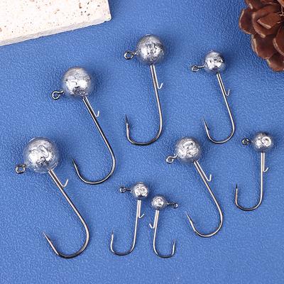 Rosewood Jig Heads Fishing Hook Long Shank Wide Gap 5G 7G 10G 14G Unpainted Ball Sharp Jighead For Trout Bass Fishing Tackle