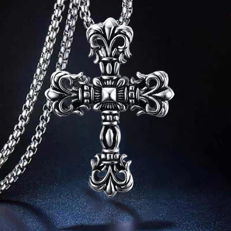 Cross Necklace Punk Men's Necklace Domineering Titanium Steel Titanium Steel Jewelry