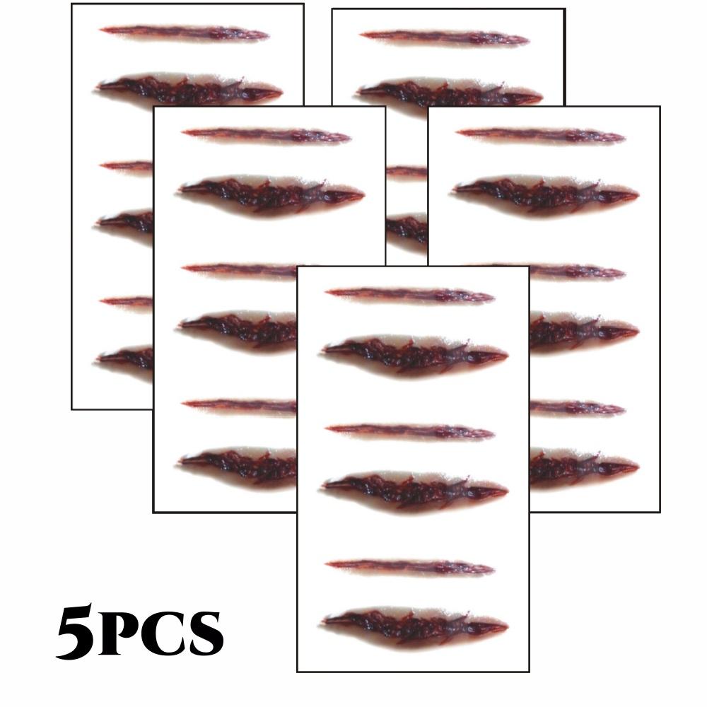 10pcs 3D Fake Scar Tattoos Sticker Body Face Realistic Scab Temporary Tattoos Halloween Horror Wound Bloody DIY Makeup Stickers