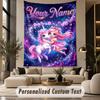 Unicorn (329) Theme Personalized Tapestry Custom Name Text Wall Hanging Tapestry Home Background Decoration