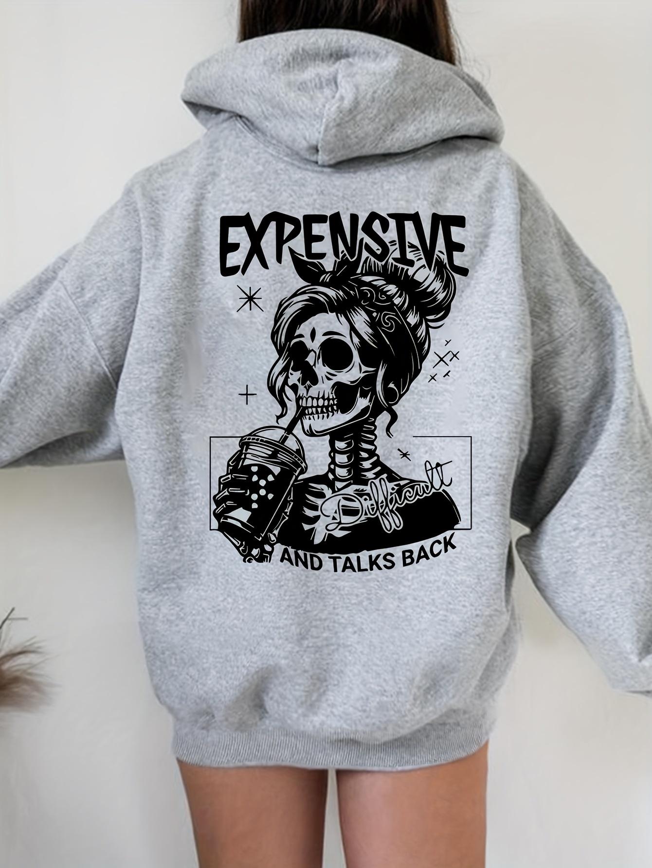 

Women S Casual Hooded Sweatshirt with Skeleton Drawing Comfortable and Stylish Casual Long Sleeve Pullover with Pockets harajuku 3XL