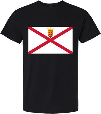 Jersey Flag Tee Unisex T-Shirt for Men Or Women, Black