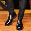 Business Casual Men's Leather Shoes Three-joint Soft Sole Black Work Shoes Versatile Trendy Pointed Leather Shoes