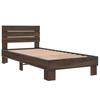 Brown Bed Frame with Oak Effect 100 X 200 Cm Wood Based Material & Metal