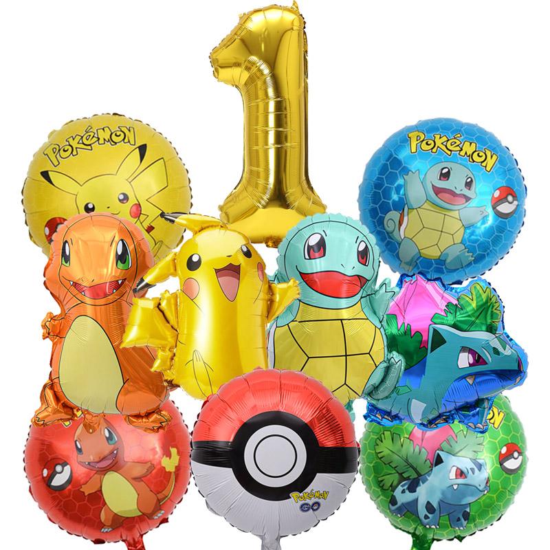 Balloon Monster Set Birthday Party Decoration Aluminum Film Balloon Vibrant Multi-Colored Balloon Pikachu Children'S Party Supplies