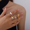 Minimalist hipster stainless steel double-layer ring niche design ring ring set