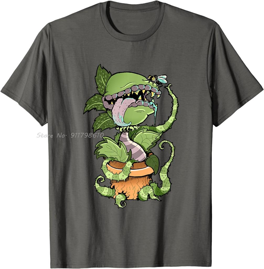 Oversized T-shirt New Vintage Venus Flytrap Hungry Carnivorous Plant Cotton Tshirt Flower Lover Unisex Tops Tees Men's Clothing