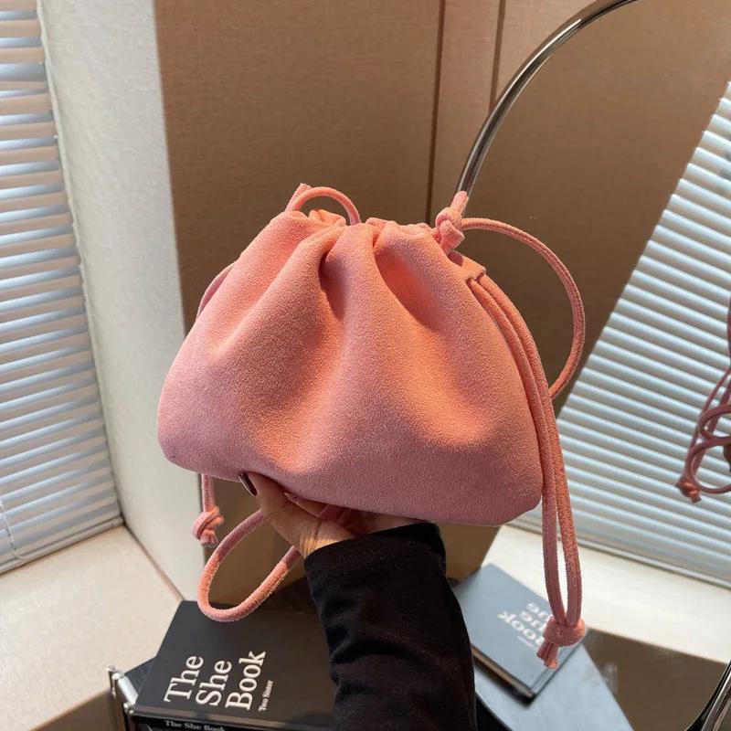 

Сумка-ведро на шнурке Сумка через плечо для женщин Универсальные дизайнерские сумки Женская сумка через плечо Кошелек и сумки one size розовый