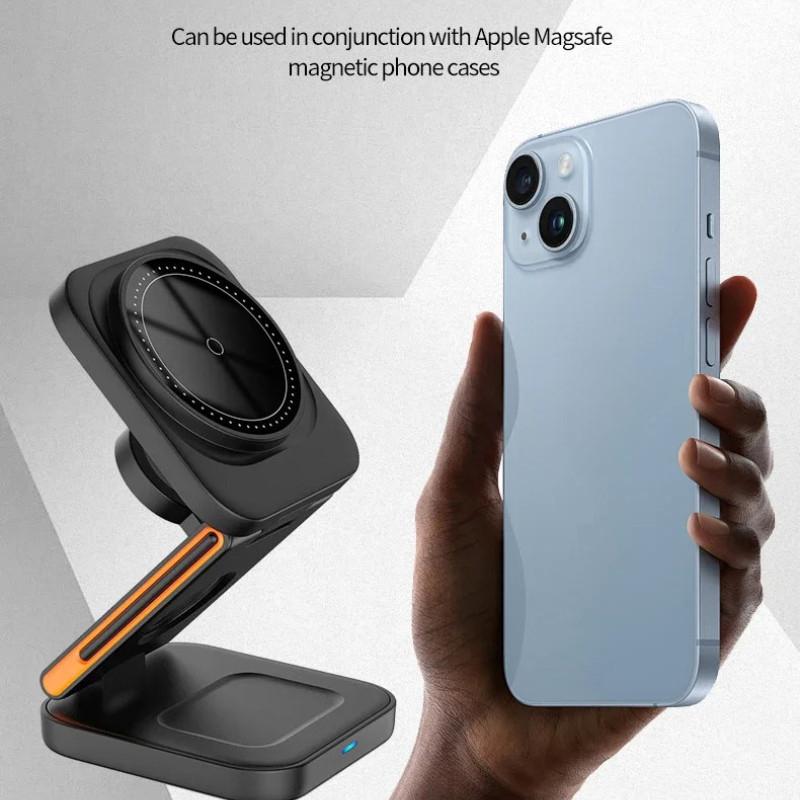 30W 3 in 1 Fast Magnetic Wireless Charger Stand Portable Multi-function Charging Bracket Foldable Charging Station