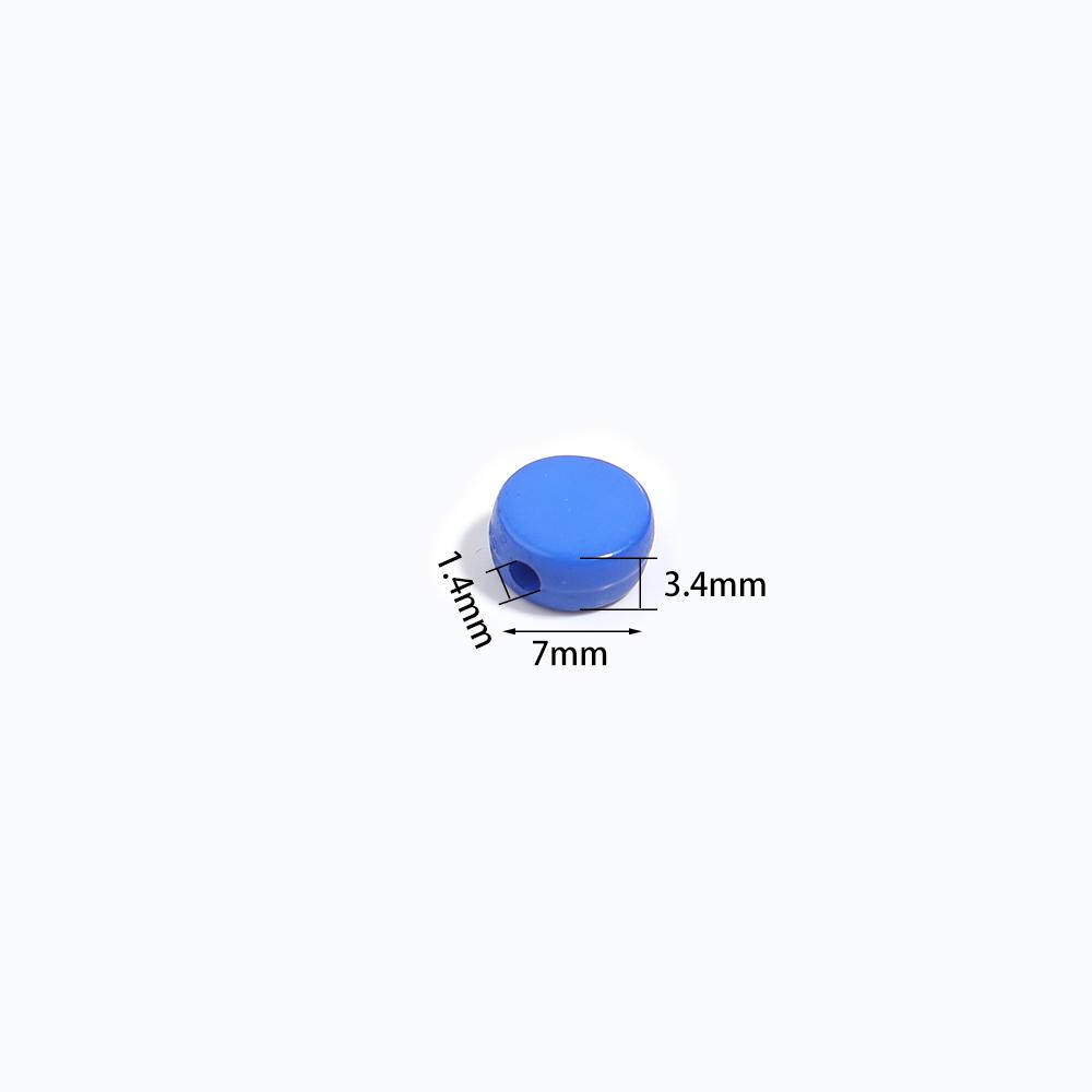 100pcs 7mm Acrylic Beads Solid Color Flat Round Loose Spacer Beads For Jewelry Making DIY Handmade Bracelet Necklace Accessories