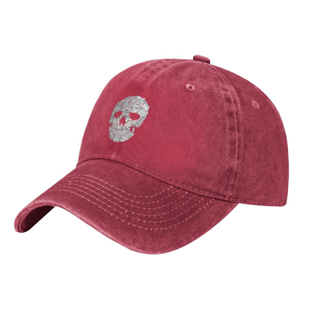 Vintage Cat Skull Horror Skull Baseball Caps for Men Women Distressed Cotton Snapback Cap Activities Adjustable Fit Cap