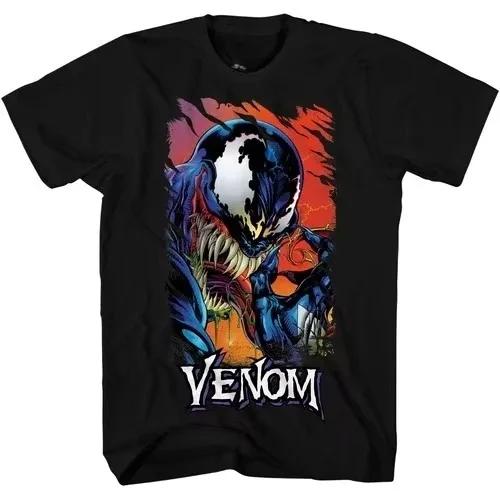 New Marvel Comic Character Venom Print Unisex Loose Casual Short Sleeve 100 Cotton Tshirt Vintage Street Style S