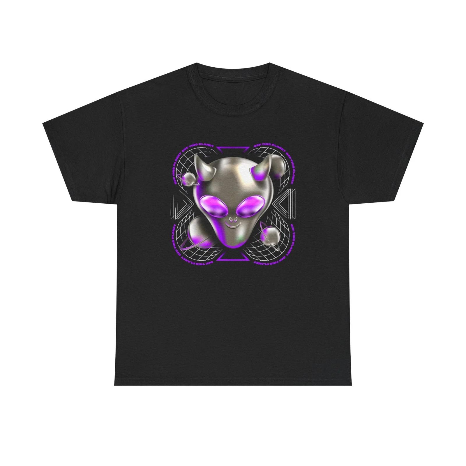 Techno Aliens Graphic T Shirt NEW Adult Unisex Heavy Cotton Tee S