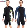 Tauchanzug Herren Einteiler Langarm Sonnenschutz 1,5 mm Schnorcheln Surfen Warm Badehose