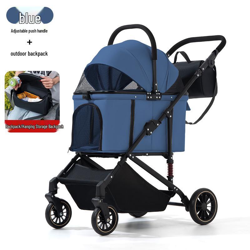 Passeggino per Cani Portatile e Pieghevole per Cani di Taglia Media e Grande - Ideale per Viaggi all'Aperto