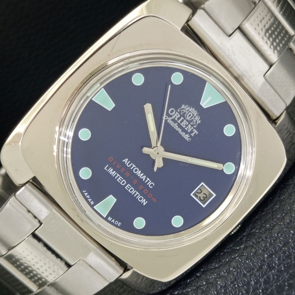 USED ORIENT AUTOMATIC 46941 VINTAGE JAPAN MENS BLUE COLOR DIAL WATCH a702234-5 R123-a702234