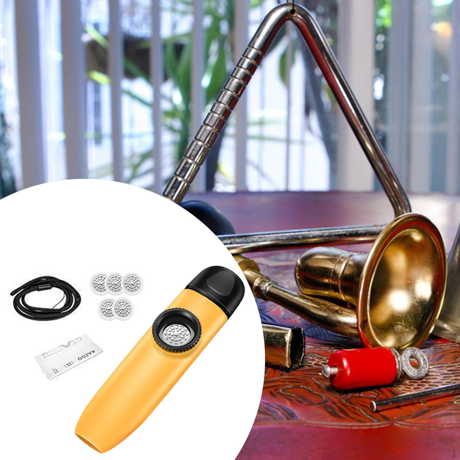 

Kazoo Professional Easy to Play Harmonica for Beginner Kids with 5 Membranes жёлтый