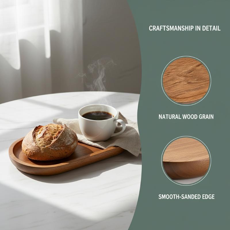 Vaisselle Assiette à dessert ronde en bois massif Plateau en bois de style japonais Assiette à collation Assiette à fruits secs Assiette en bois