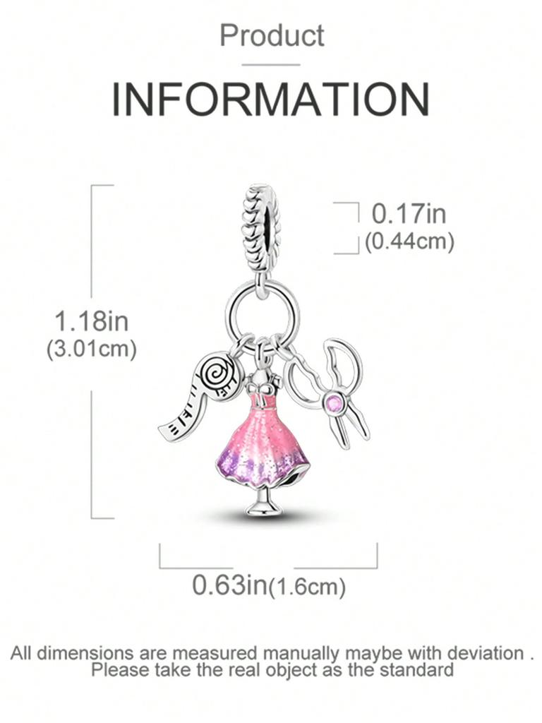 Charms Plata Copper Colors Pink Basketball Skirt Bicycle Beads Pendant For Original Bracelet For Women Diy Jewelry Love Gift