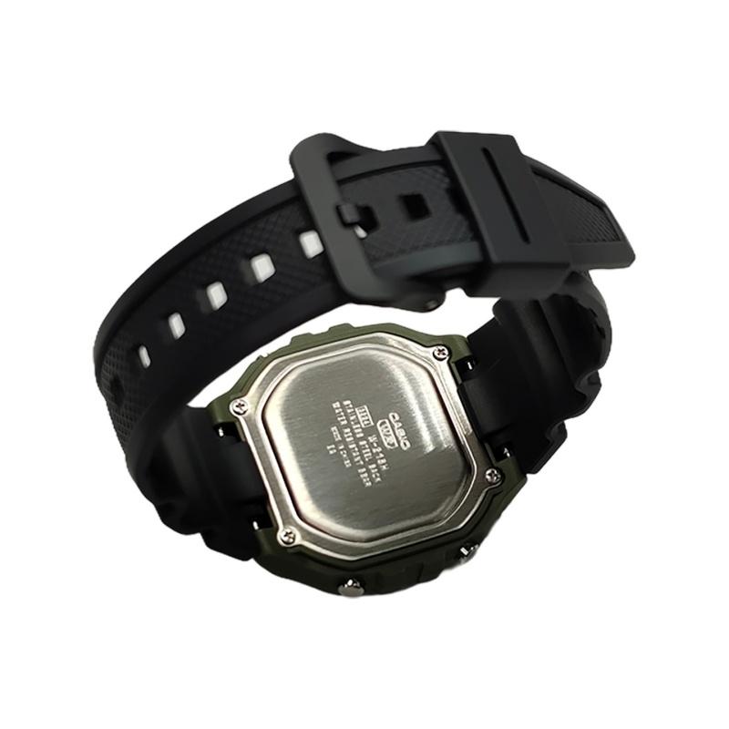 CASIO Custom Collection Quartz Movement Resin Strap Watch Men's Watches Green Dial W-218H-3A(Watch5--)