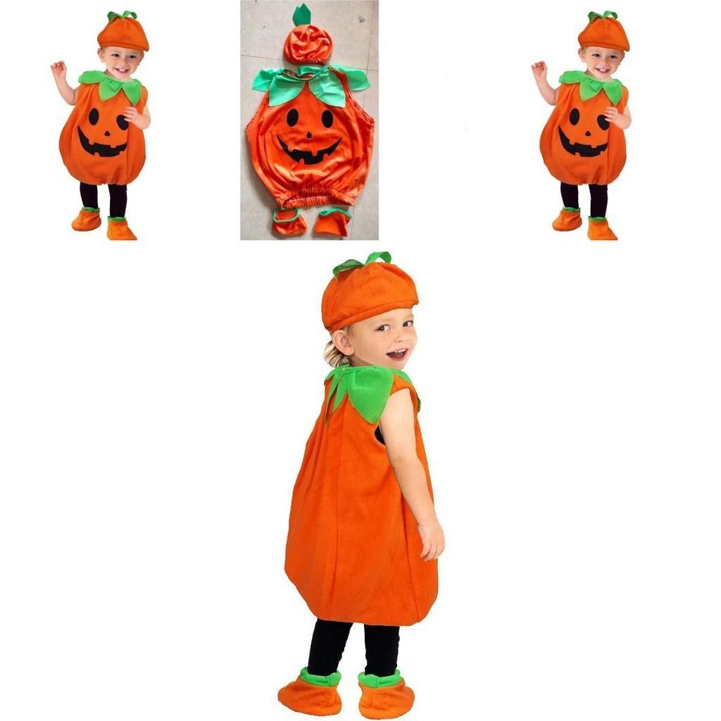 Vibrant Orange Pumpkin Fancy Dress For Children Halloween Celebration Events