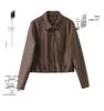 2025 Spring Women's Casual Leather Jacket - Loose, Versatile Lapel Design ZH1163