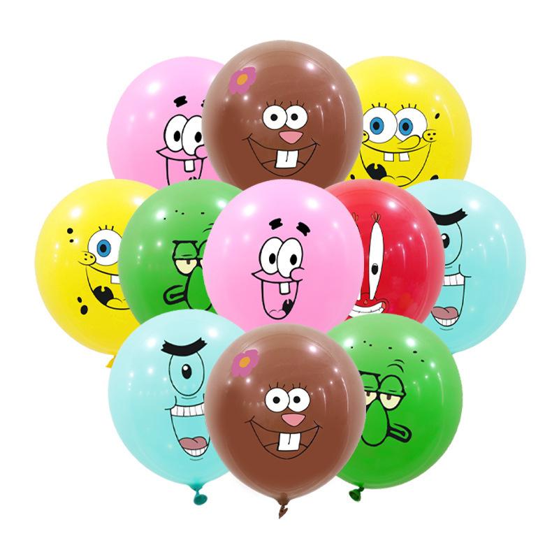Cartoon SpongeBob Birthday Party Themed Disposable Tableware Balloon Set Party Hat Mask Napkin Horn Banner Backdrop Baby Shower
