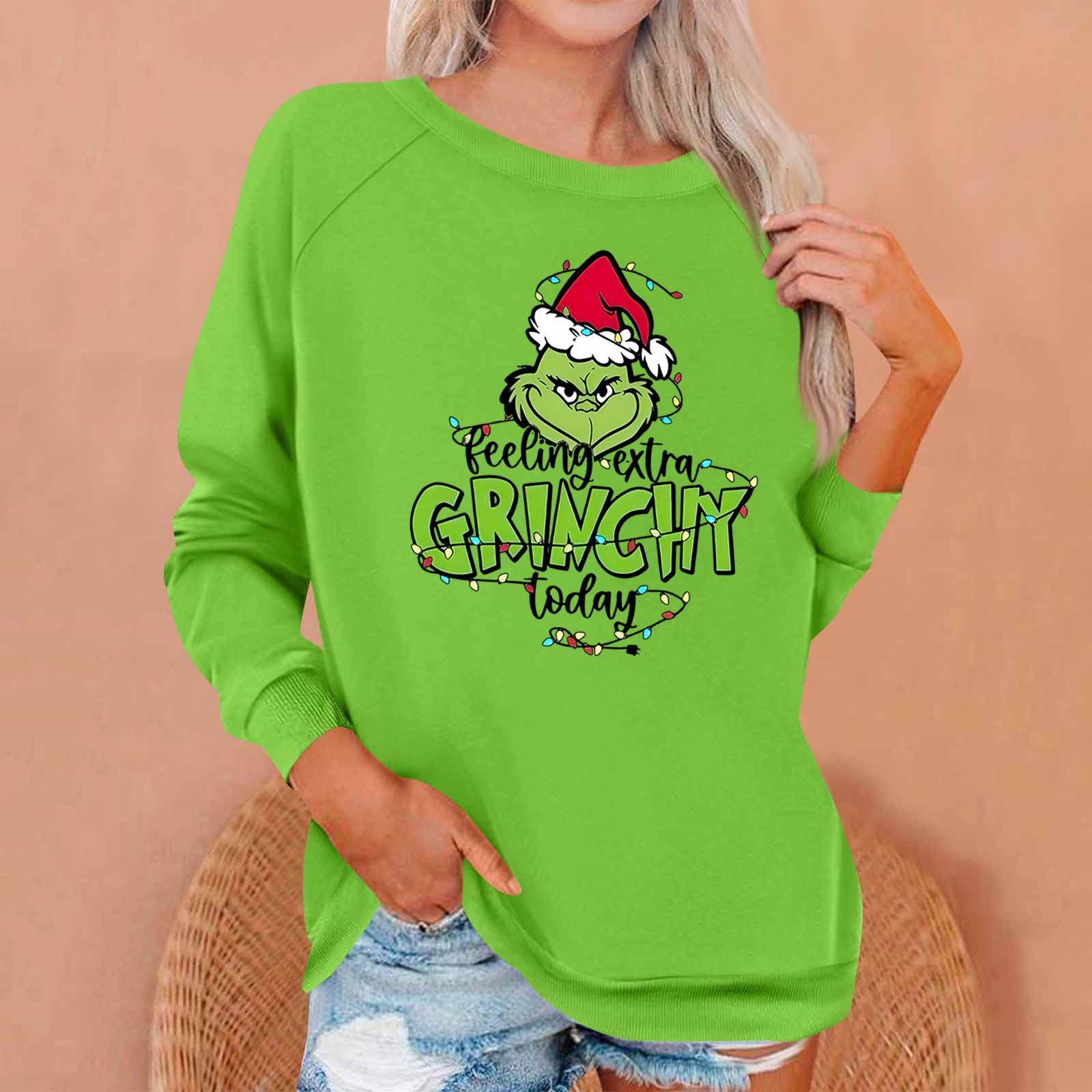 

Жіночі блузки з довгим рукавом, повсякденна сорочка з круглим вирізом, блузка з принтом, топи вільного крою, осінь M зелений