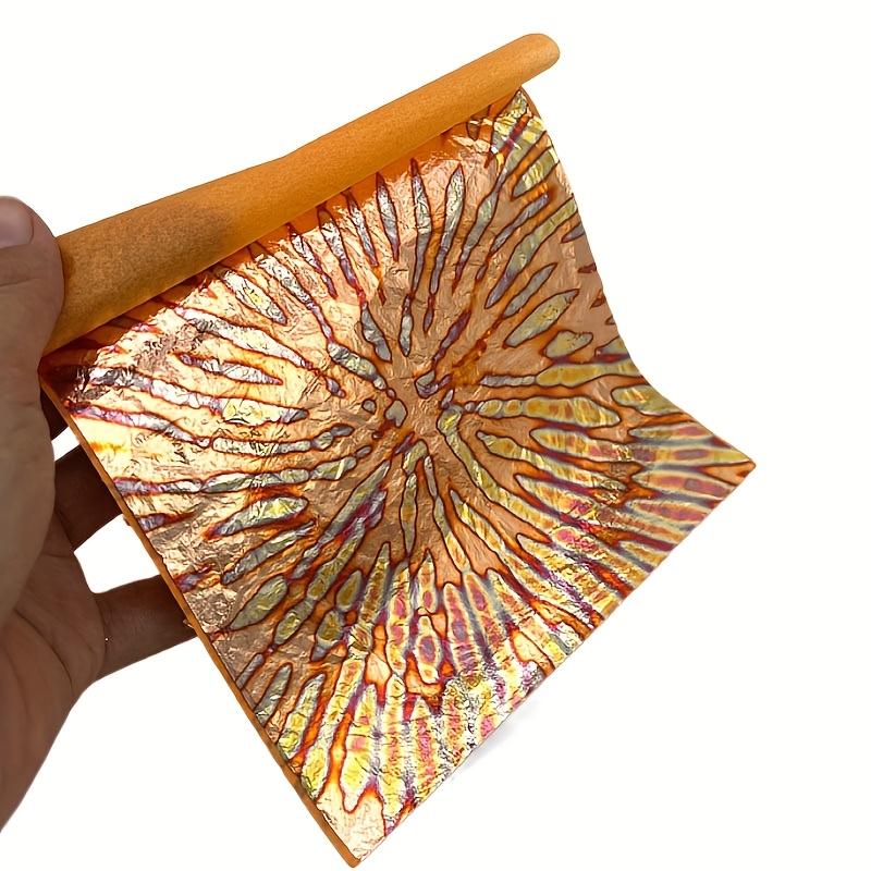 25 Sheets Golden Leaf Imitation Foil - 5.5X5.5 In with Pattern, Variegated Booklet for Crafts, Picture Frames & DIY Decoration