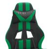 Gaming Chair with Footrest Black and Green PU Leather