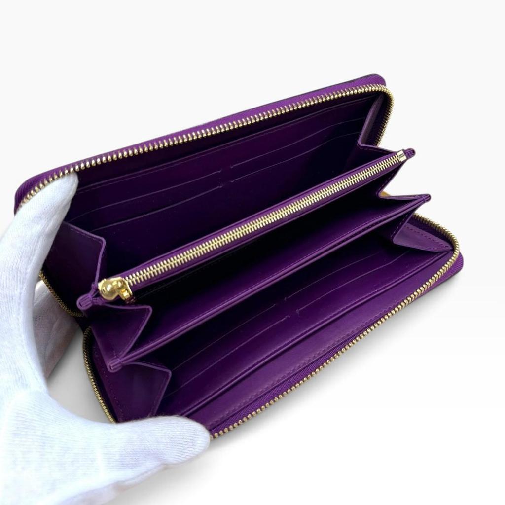 Used Louis Vuitton Zippy Wallet Monogram Vernis Purple Long Wallet