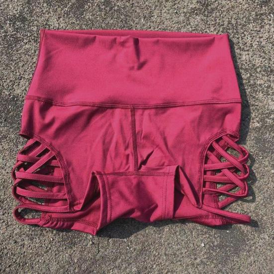Pantaloni da donna a vita alta, alla moda, con elastico in vita, a croce cava, adatti a tutti i tipi di casa