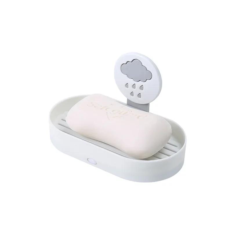 1 sztuk mydelniczka łazienka mydelniczka pod prysznic płytki prysznicowe pudełko do przechowywania mydła z odpływem naścienne samoprzylepne materiały z tworzyw sztucznych