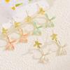 1 Pair Stud Earrings Double-Layered Three-Dimensional Flower Design Enamel Gardenia Petal Shape Women Drop Earrings Jewelry Accessories