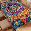 1pc Bohemian Style Tablecloth Multicolor Mandala Floral Print Table Cover For Dining Room Kitchen Party Decorative Dustproof Du