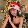 Christmas Red Plush Santa Hat Women Holiday Party Decoration
