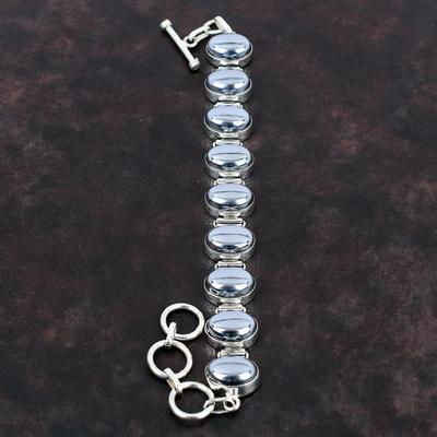 Şungit Değerli Taş Bilezik El Yapımı Bilezik Benzersiz Mücevher 925 Ayar Gümüş Bilezik Ayarlanabilir Zincir Bilezik Hediye İçin Zarif Bilezik