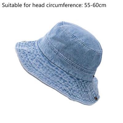 Edge Curl Sonnenkappe Gewaschene Denim Panama-Kappe Mode Fischerhut Outdoor