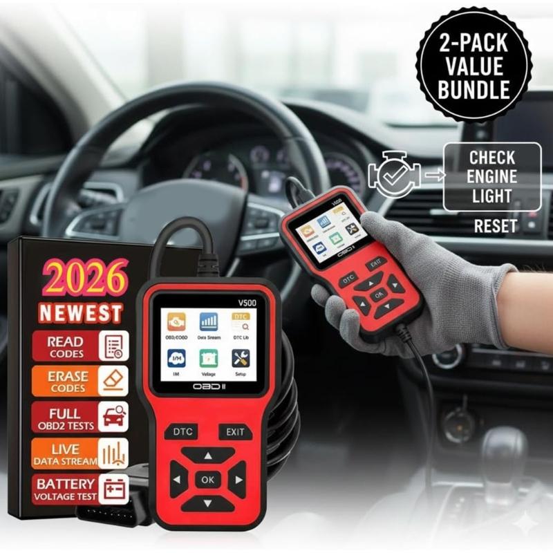 Efficient V500 OBD2 Scanner Car Diagnostic Tool With Real Time Data Stream And Fault Code Reader For 12V Vehicles