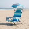 Beach Chair with Canopy Foldable Design Reclining