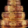 Buddhist Manza Furnishing Tantric Alloy Handicraft Auspicious Tibetan Tribute Gilt Buddhism Plate Home Gift Indoor Decorative