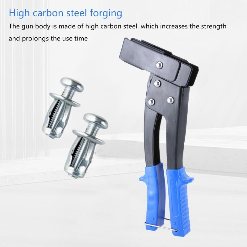 Heavy Duty Hand Riveter, Rivet Guns, 3/32"-1/8"-5/32"-3/16", 4 Nosepieces Set Include 30Pcs Rivets for Metal