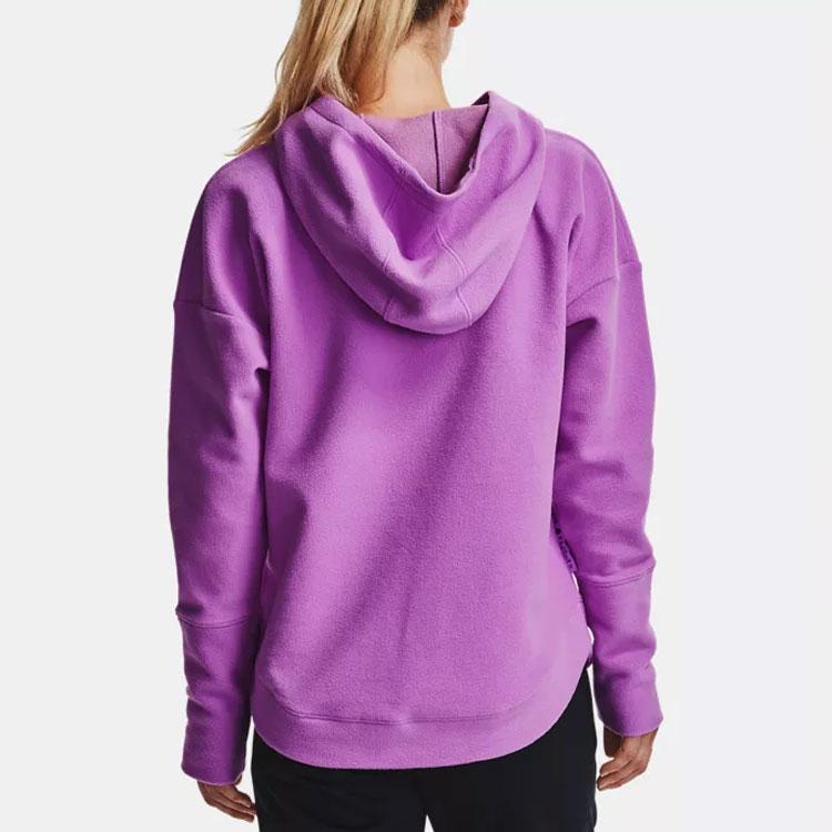 Under Armour Recover Casual Fleece Hooded Training Sweatshirt Women sweatshirt Purple 1356346-568