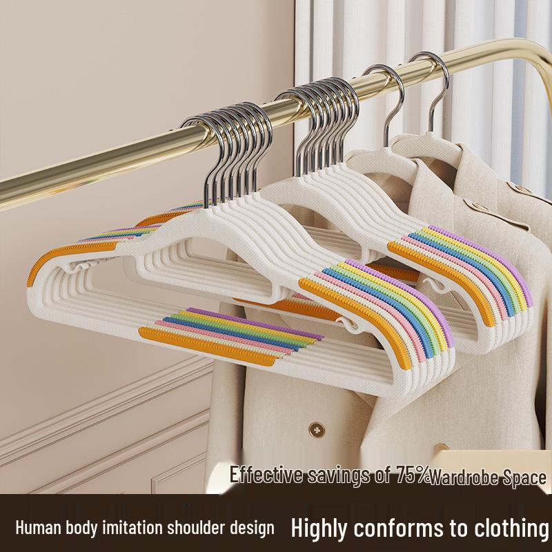 Rainbow Non-Slip Dual-Use Clothes Hanger - Wet & Dry Plastic Multifunctional Support