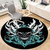 1pc Flame Skull Office Round Area Rug, Under Office Chairs Bedroom Living Room Home Decor, Room Deco