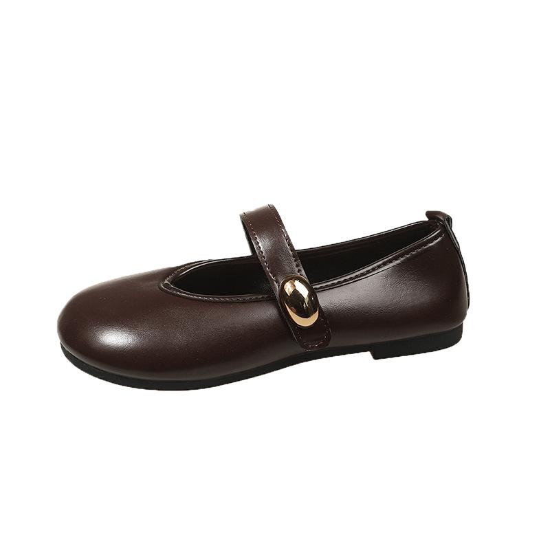 French retro shallow mouth single shoes women's spring new French evening shoes gentle fairy wind flat Mary Jane shoes women