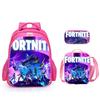 Sweet Cool Girls School Three-Piece Set Purple Thunder Floating Bus Printed School Bag Handheld Meal Bag Pencil Bag Set