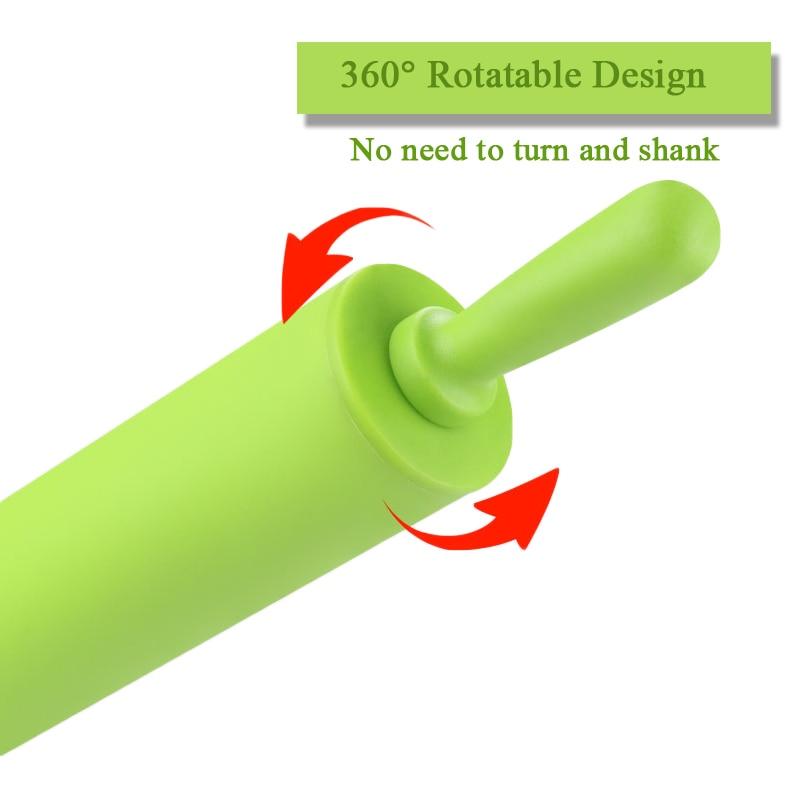 Plastic Handle Rolling Pin Non-Stick Silicone Kneading Stick Sugar Skin Noodles Cake Roller Baking Tools Fondant Dough Roller